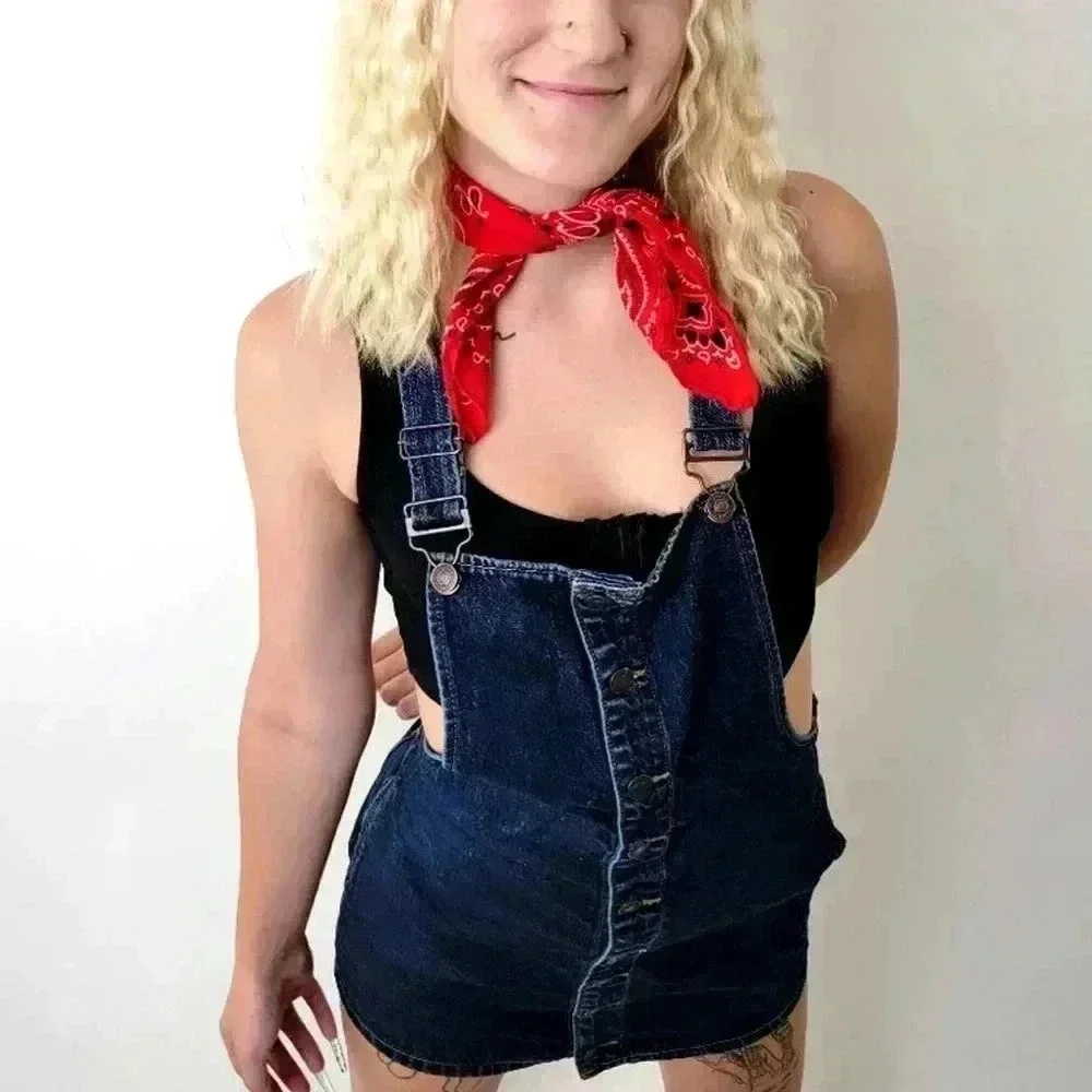 F21 Denim Jean Skirtalls / Overalls - S - Picture 6 of 8